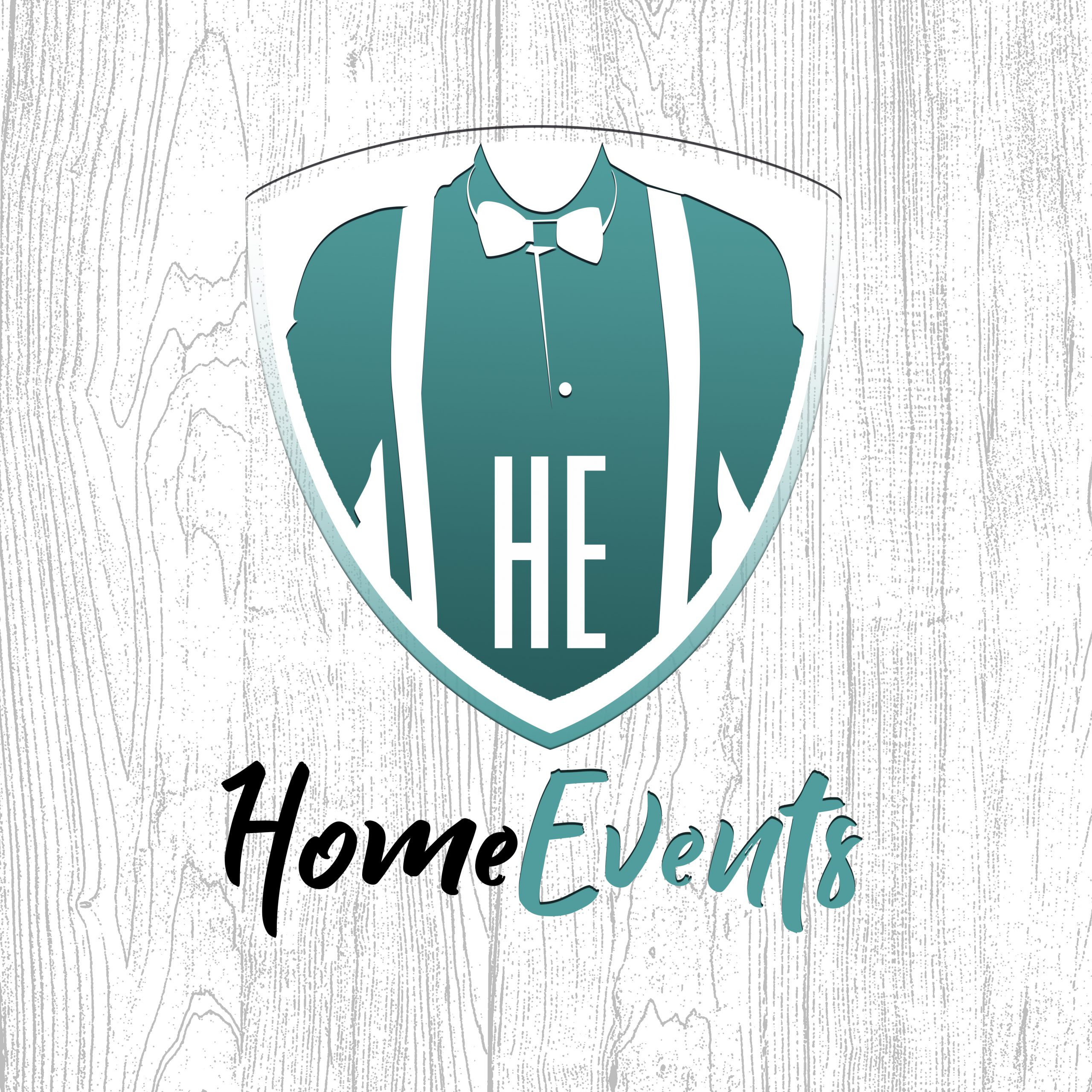 Logo Home Events fondo madera